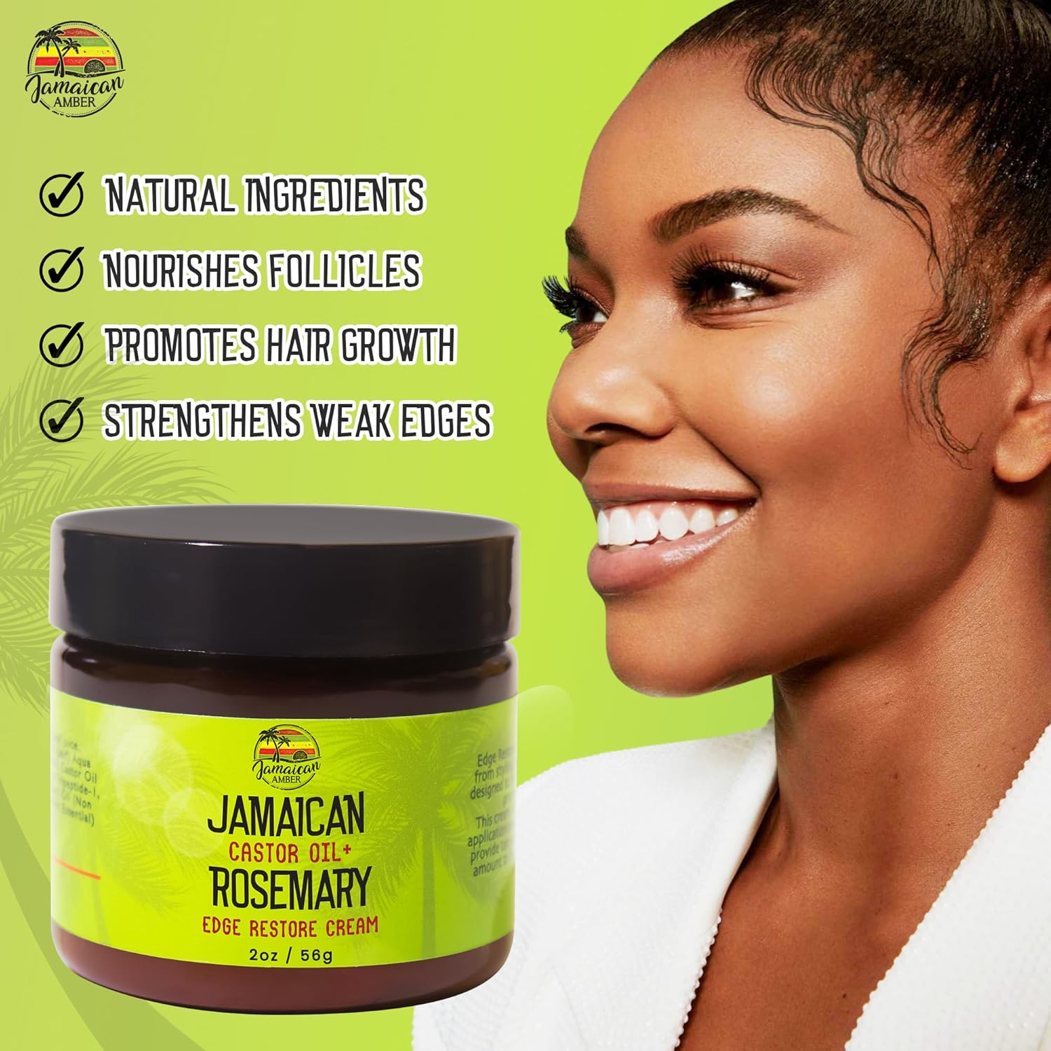 Jamaican Amber Rosemary Hair Edges Restore Cream - 60 ml / 2 fl oz